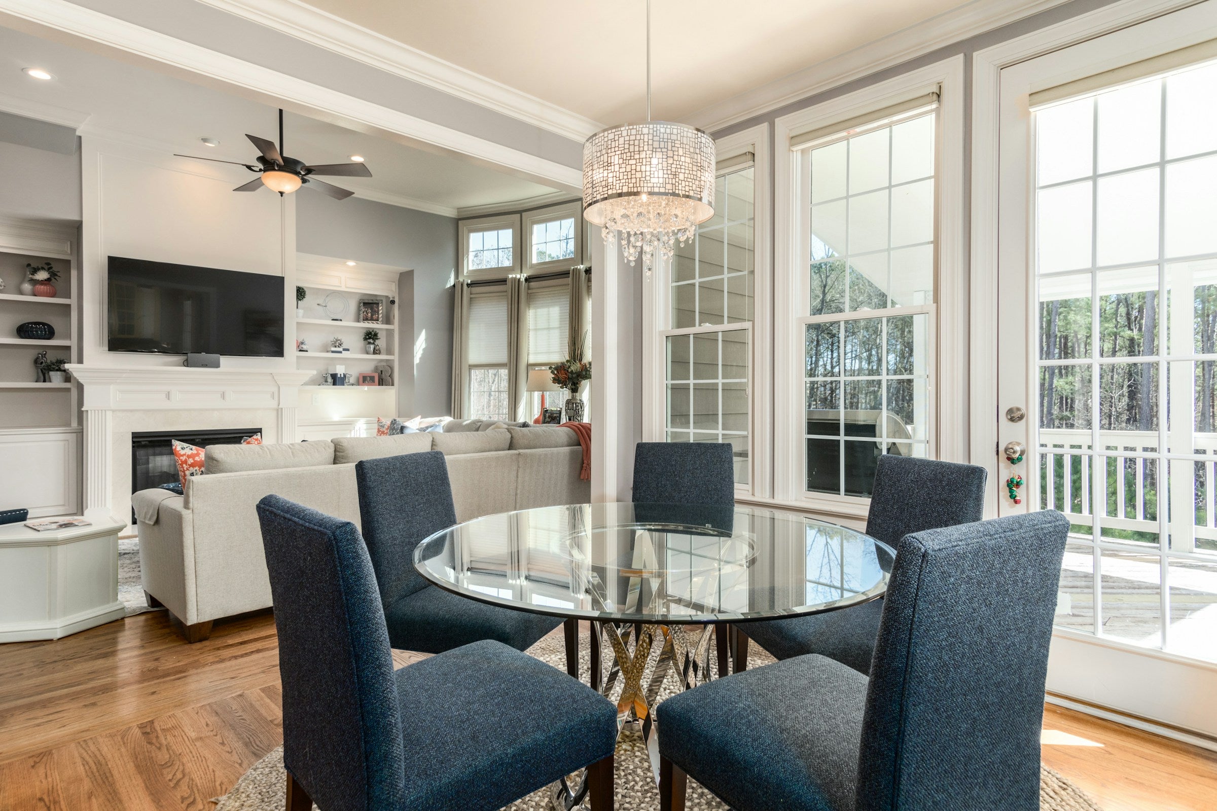 Interior of the dining room of a modern home