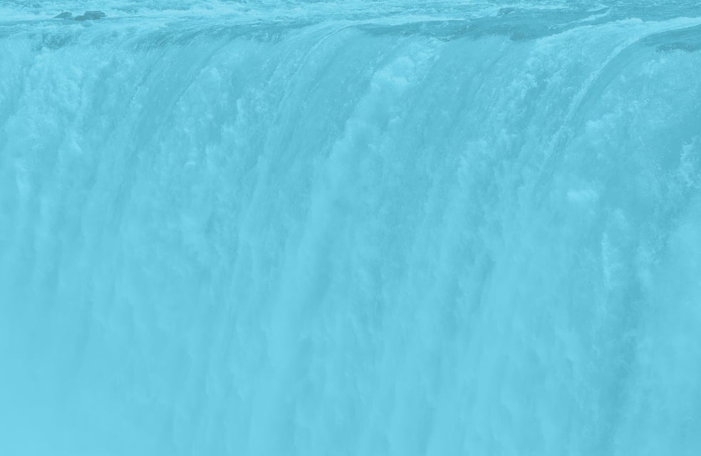 waterfall with a sky blue overlay