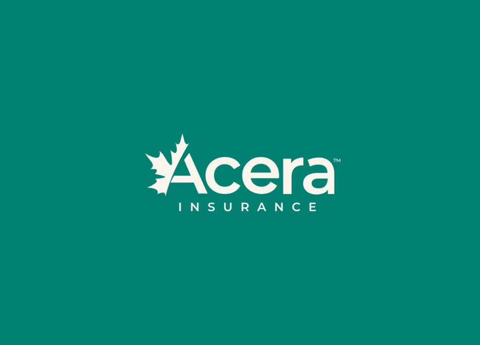 White Acera Insurance logo on a teal background.