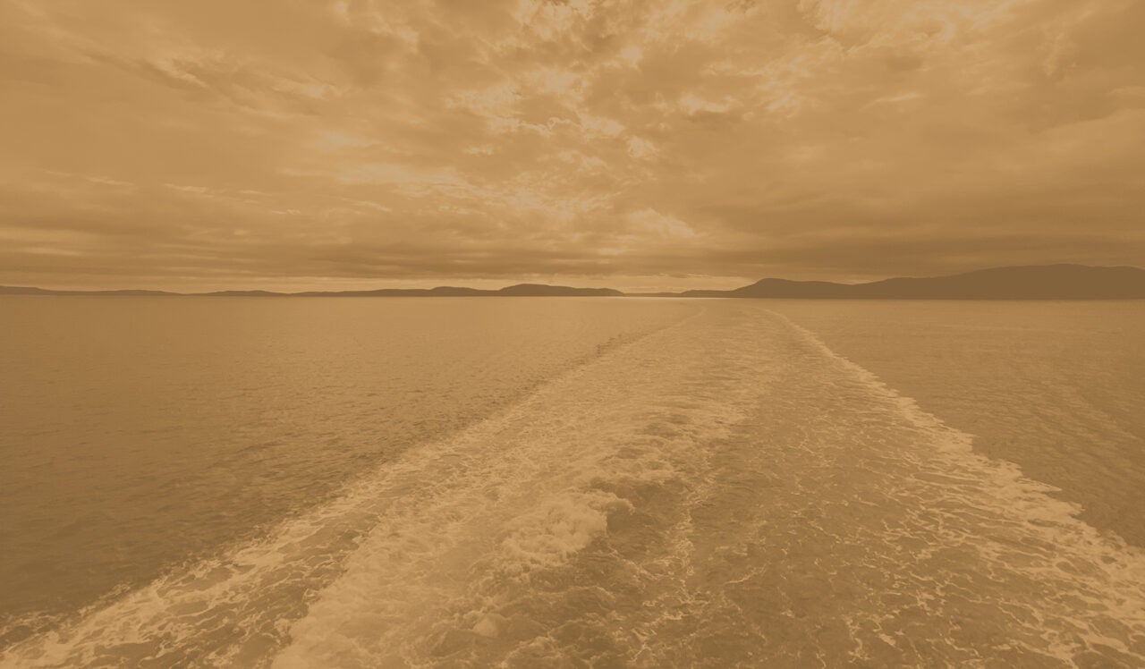 View of wake from a boat