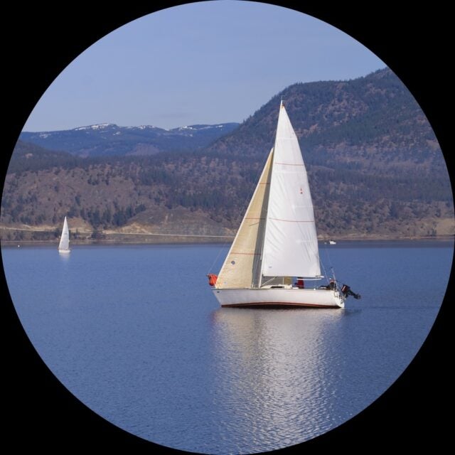 Sailboat on okanagan lake