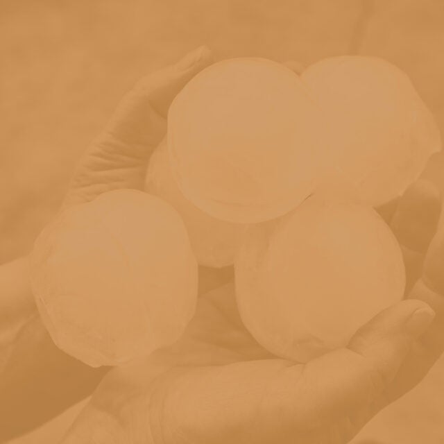 Handful of golfball-sized hail