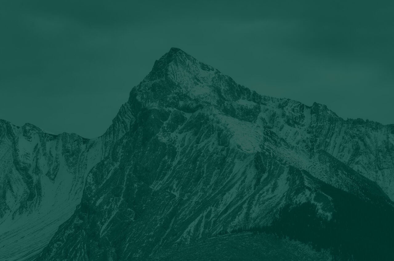 Large snowy mountain against a clear sky