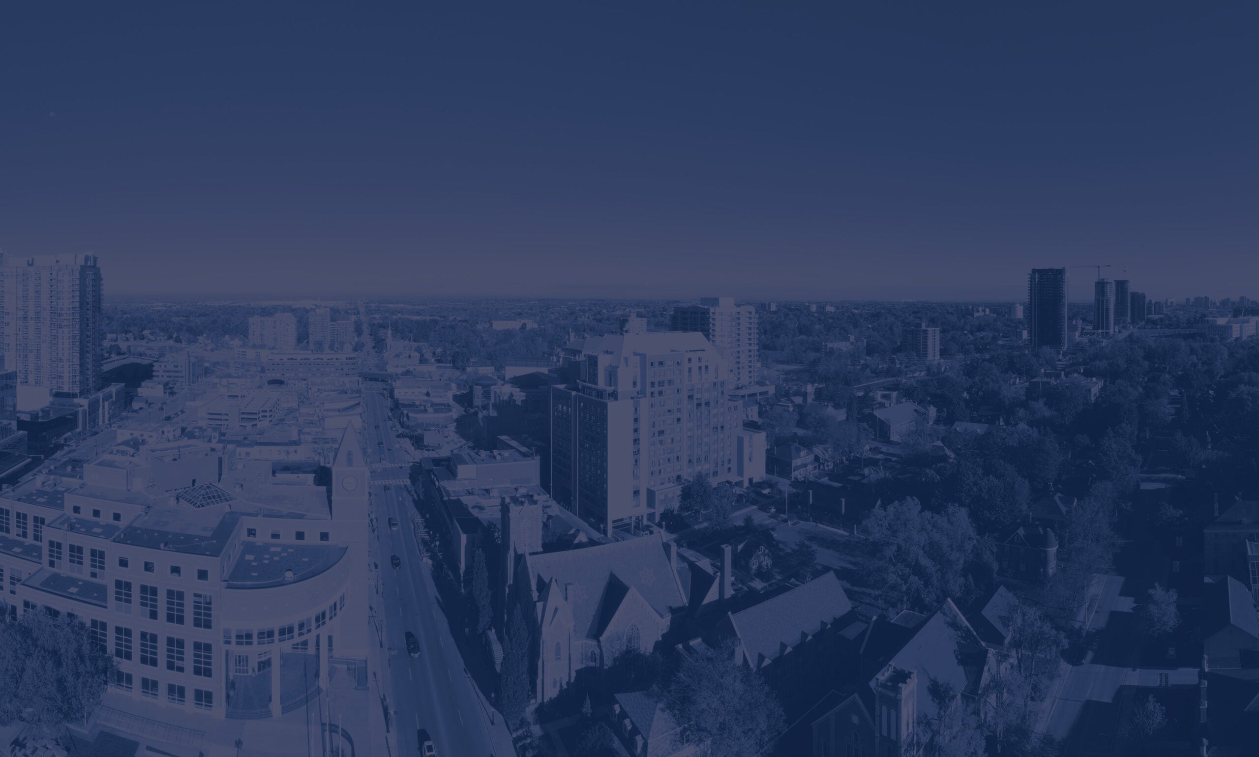 Aerial view on Brampton Cityscape