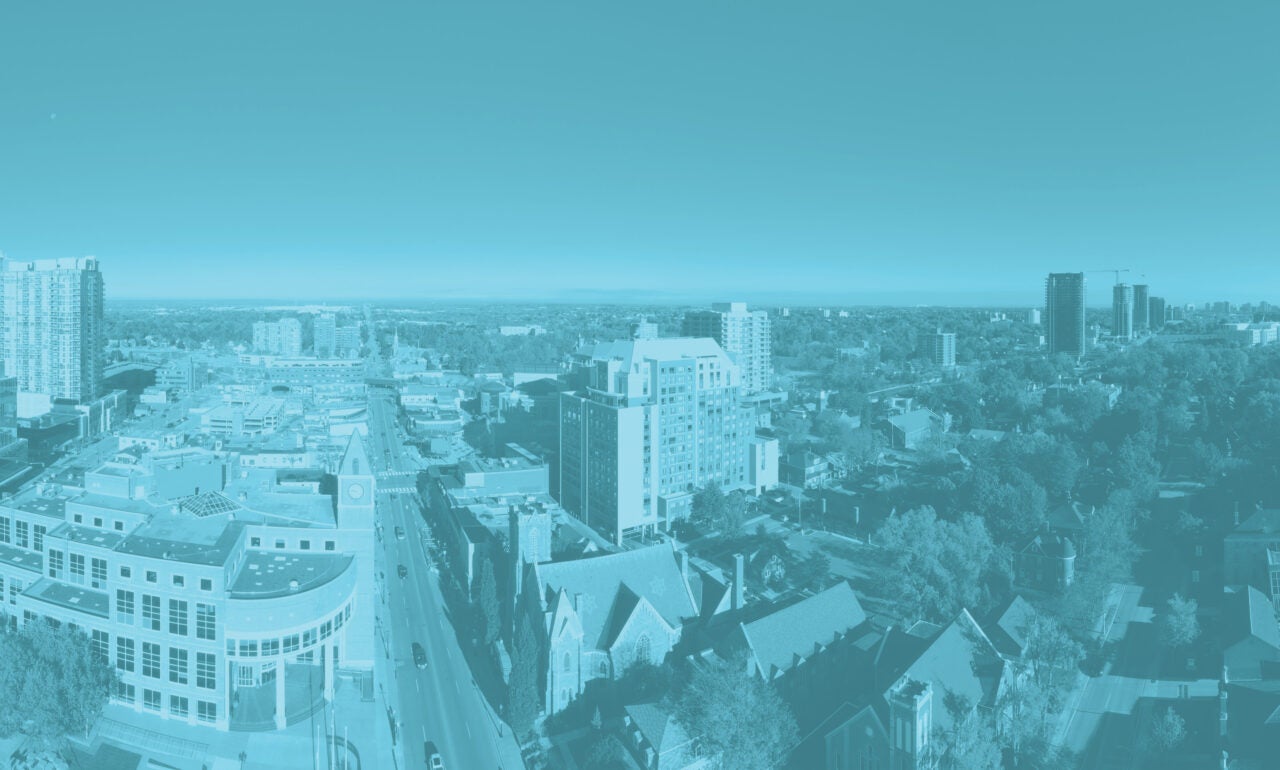 Aerial view on Brampton Cityscape