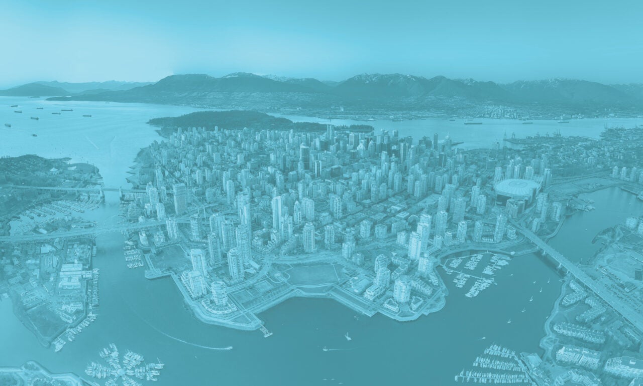 Aerial view of of Burnaby, BC