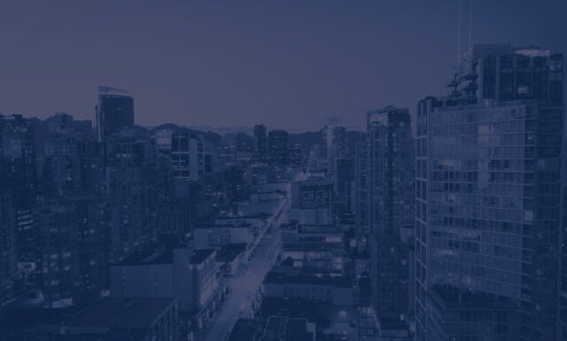 burnaby cityscape with a navy blue image overlay