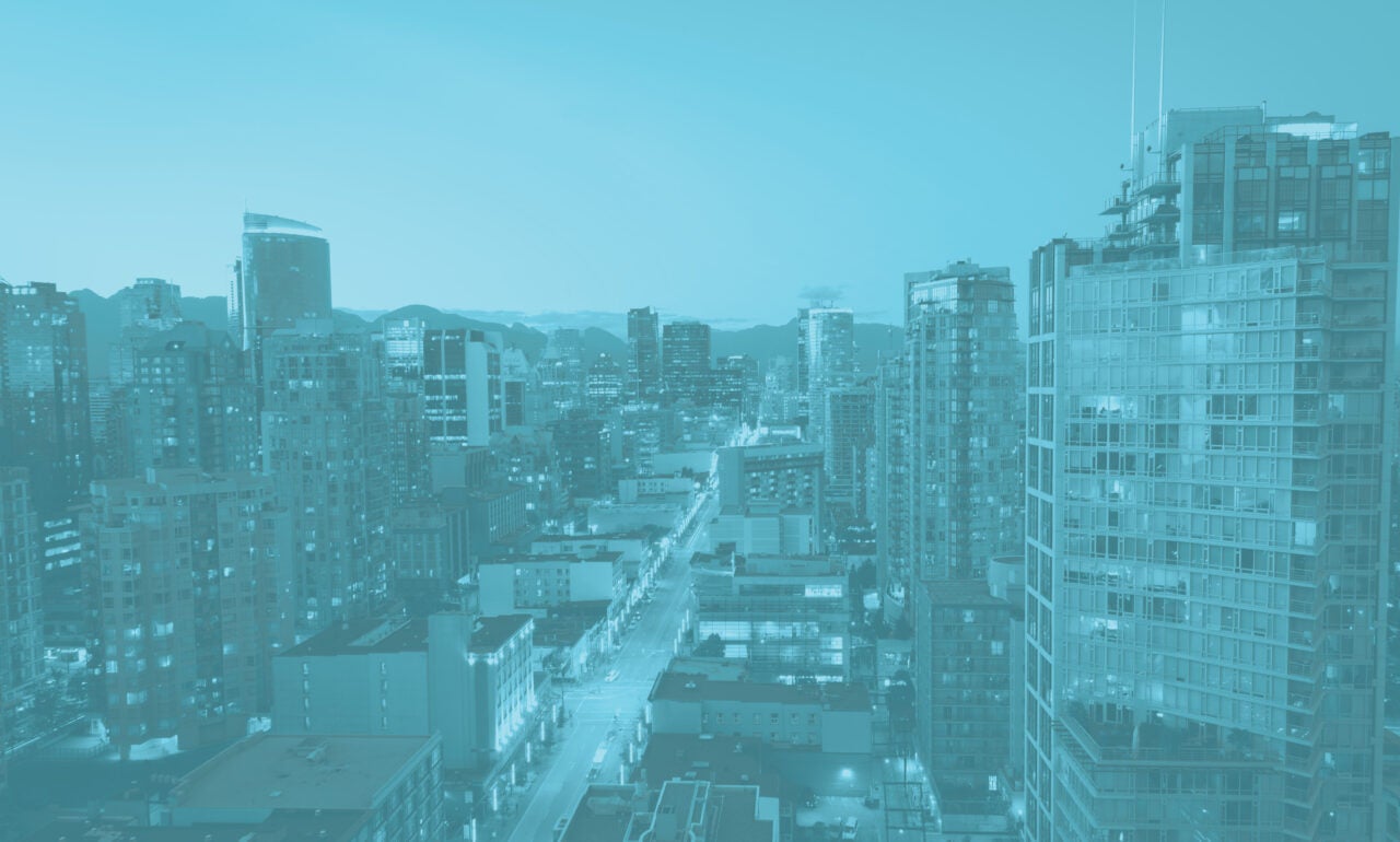 burnaby cityscape with a light blue image overlay