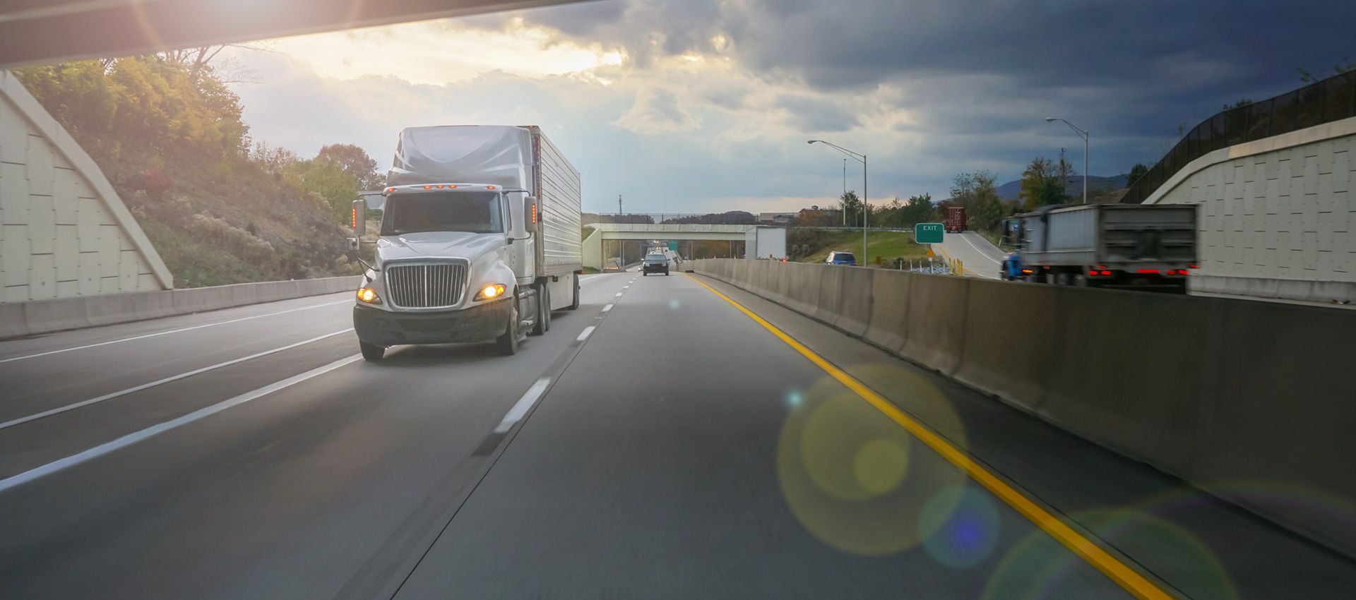 Transport truck on the highway