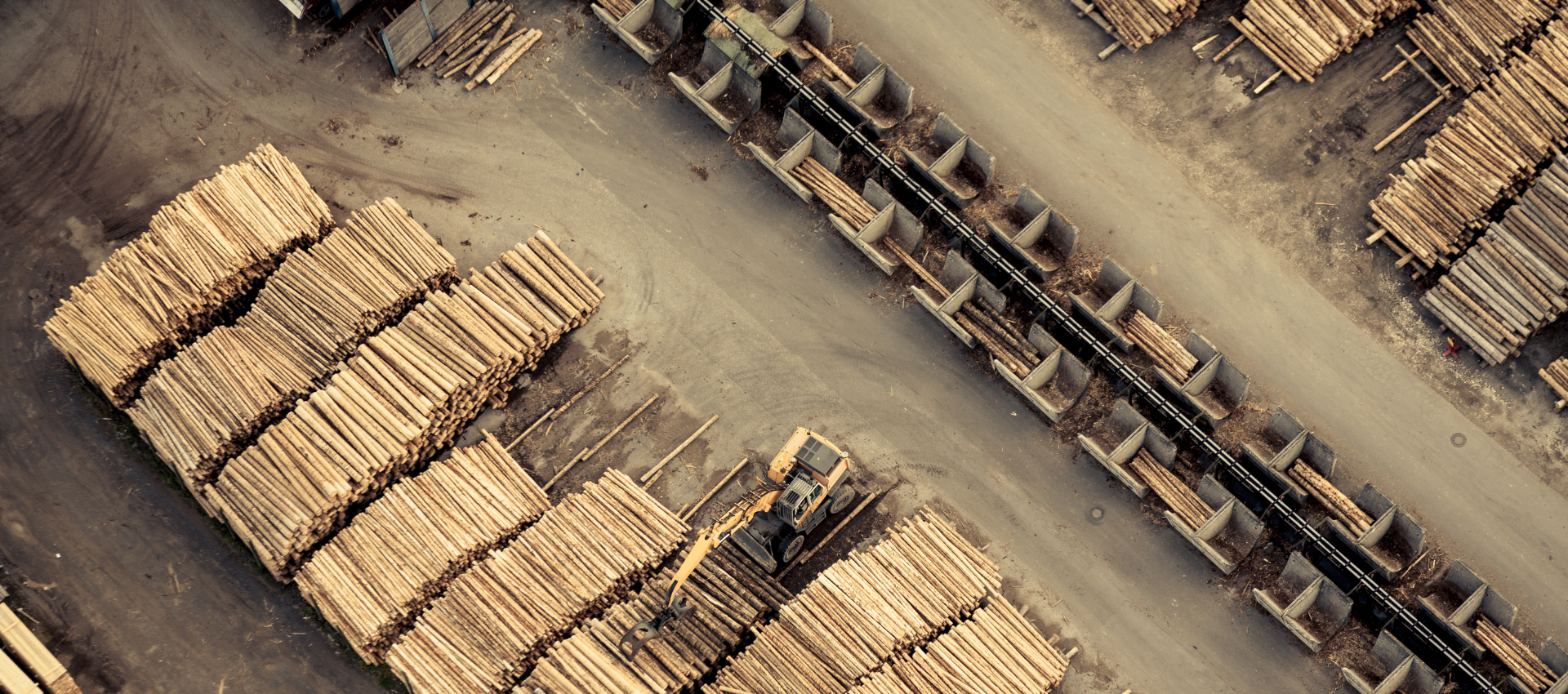 Aerial view of lumber