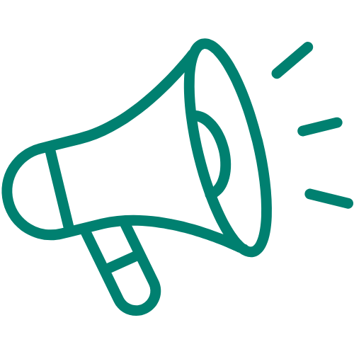 A megaphone icon to represent libel or slander.
