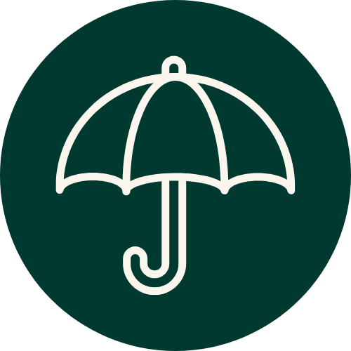 An umbrella icon to represent personal excess liability or umbrella insurance.