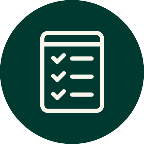 A checklist icon to represent high-hazard areas requiring snow removal