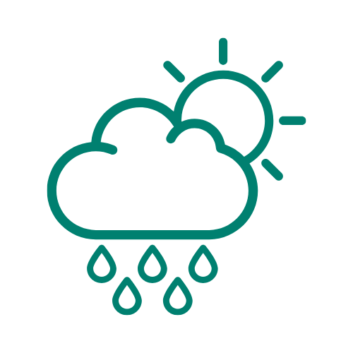 A weather icon representing weather condition information required for strata or condo corporation incident reporting