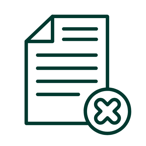 A paperwork icon to represent notice of cancellation