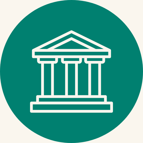 A government building icon to represent municipal and public housing authorities