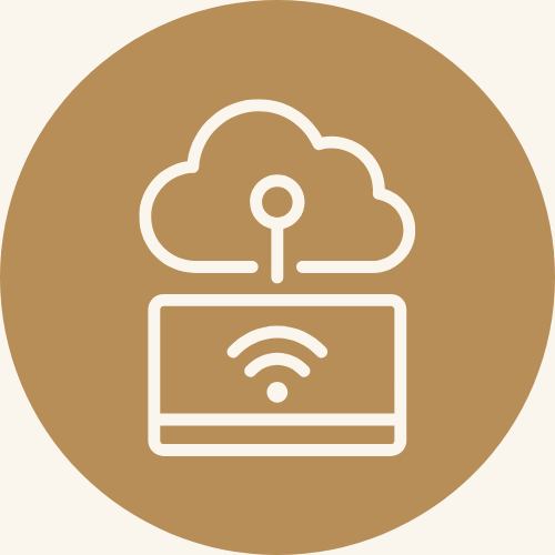 An icon showing cloud platforms to represent cybersecurity