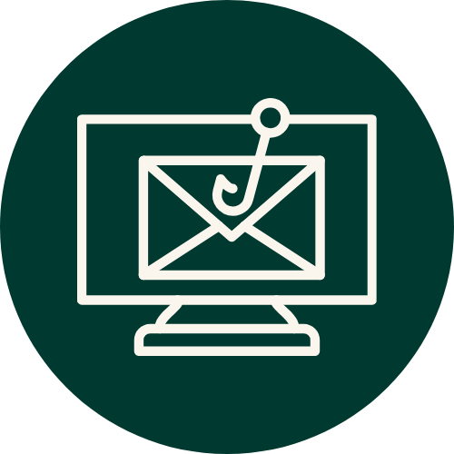 Computer screen showing an email with a phishing hook, symbolizing a phishing attempt.