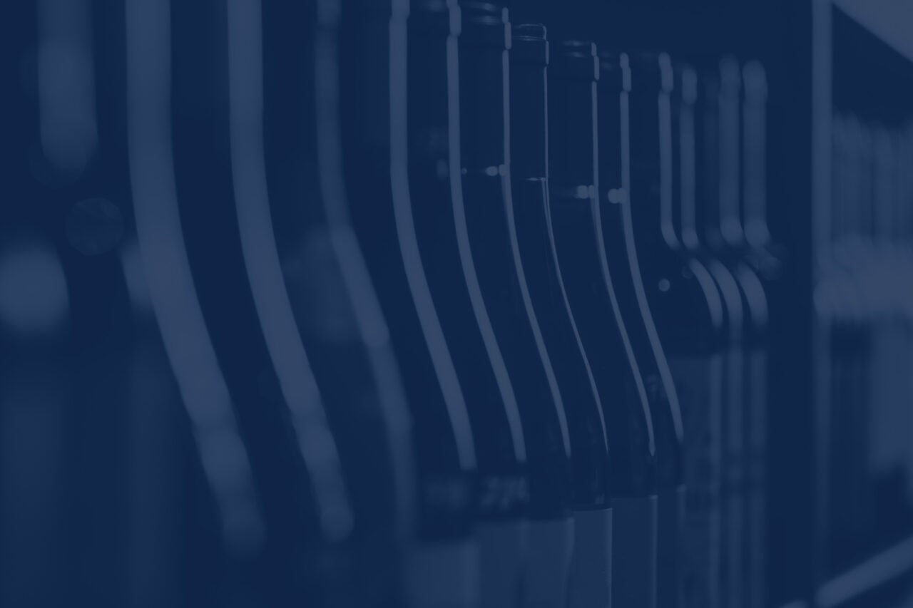 Rows of wine bottles