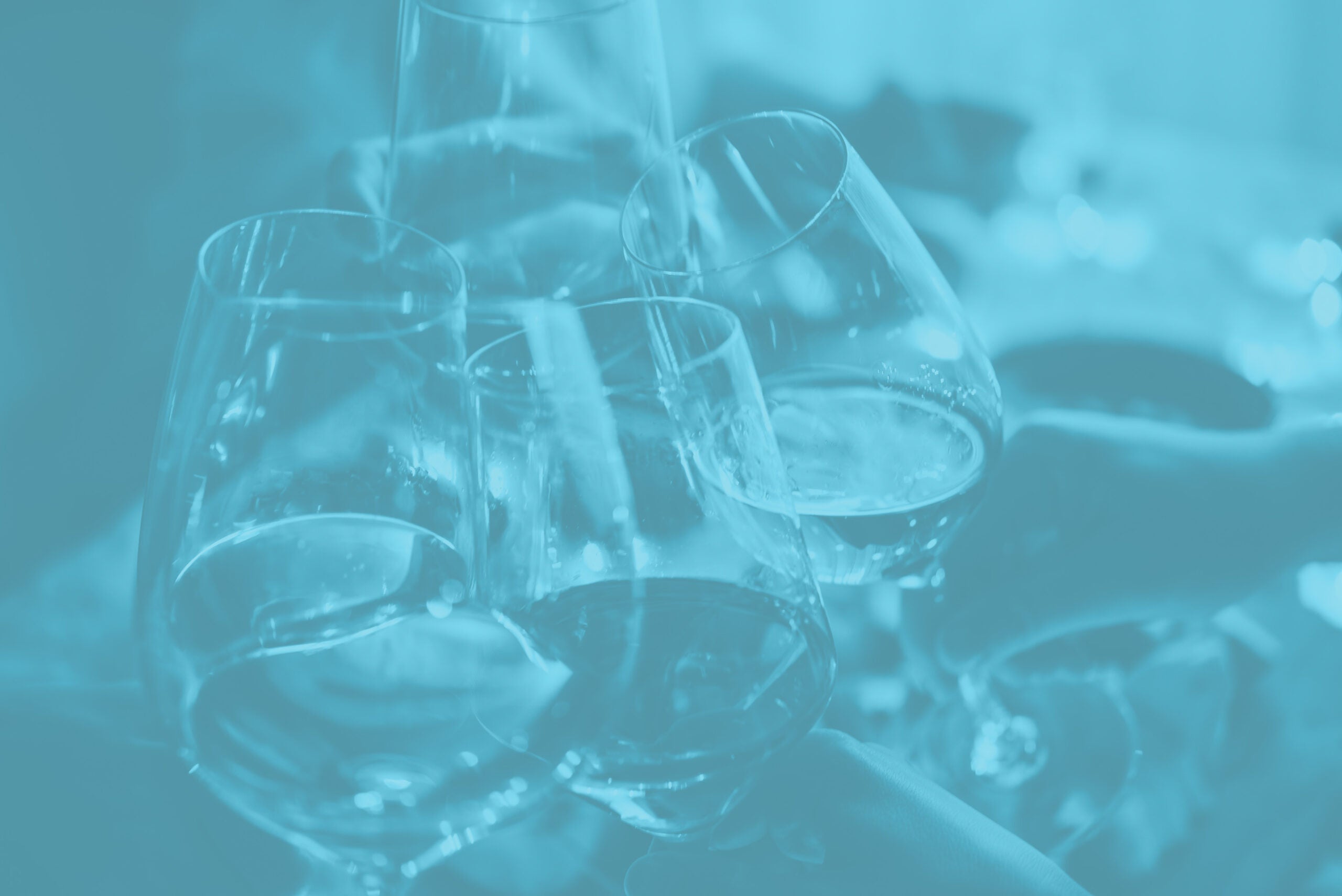 Wine glasses on table