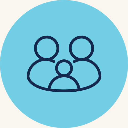 An icon showing a family representing the death and funeral benefits under Ontario auto insurance