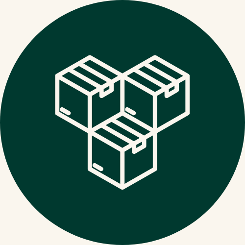 A icon of boxes representing a delivery driver