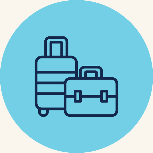 A lugguage icon representing visitor expenses coverage under Ontario auto insurance