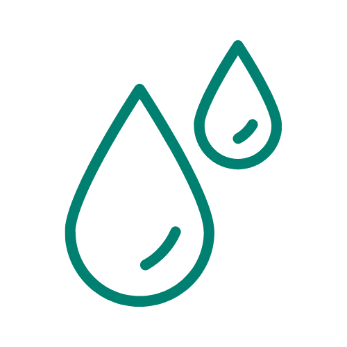 Water droplets icon representing water damage