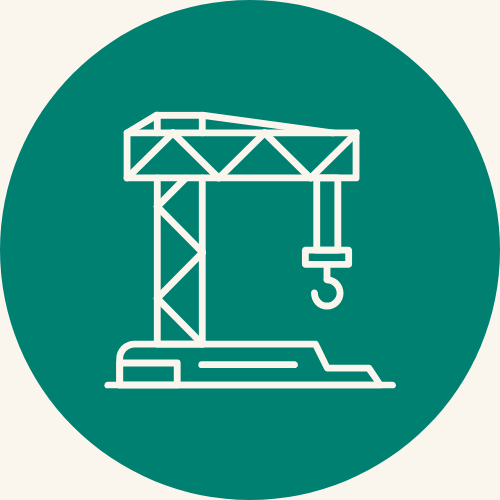 crane icon representing builders risk and course of construction insurance