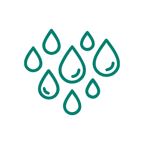 water droplets icon representing water damage and flooding