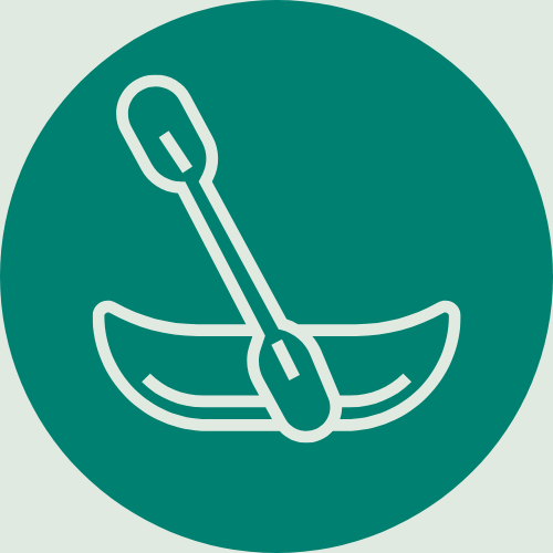 A icon showing a kayak and oar to represent Ontario