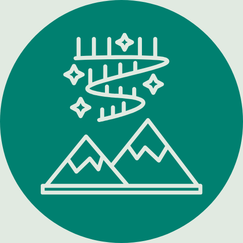 An icon showing a mountain and northern lights representing Yukon