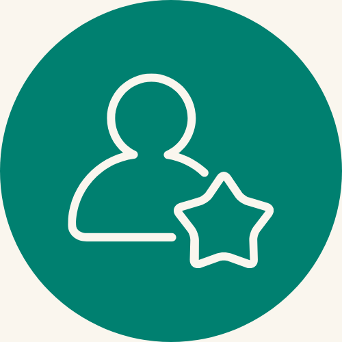 an icon showing a person with a star to represent lender confidence and financing flexibility