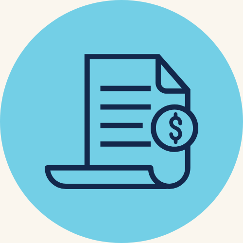 contract icon representing delayed payments