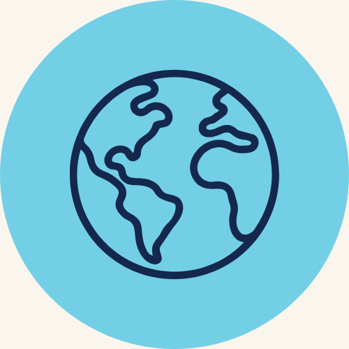 a globe icon to represent supply chain